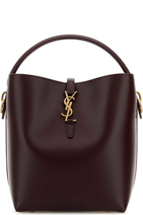 ウィメンズ ショルダーバッグ Saint Laurent Grape Leather Le 37 Bucket Bag