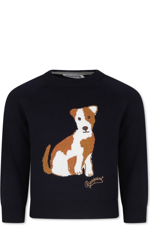 Bonpoint Sweaters & Sweatshirts for Boys Bonpoint Blue Sweater For Boy With Dog