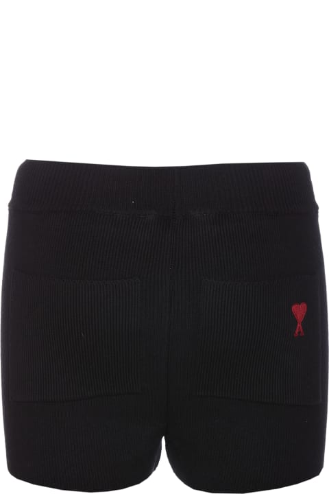 Ami Alexandre Mattiussi for Women Ami Alexandre Mattiussi Red Ami De Coeur Mini Shorts