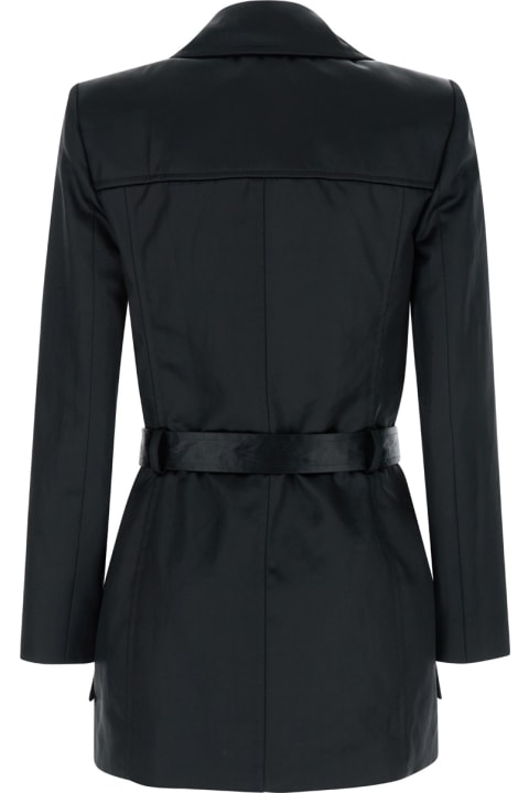 Coats & Jackets for Women Saint Laurent Veste Satin Cinze Look2