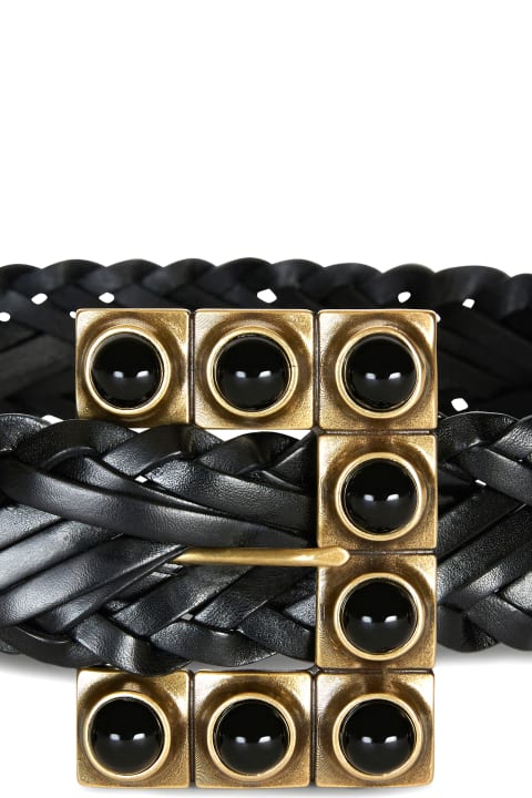 Fashion for Women Etro Braided Leather Belt With Studs