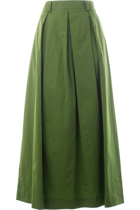 Long Green Wide Skirt