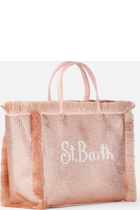 Homeware MC2 Saint Barth Mini Vanity Fringed Bag With Rose Gold Rhinestones