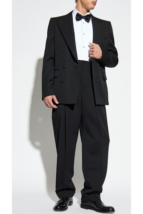 Homeware Dolce & Gabbana Dolce & Gabbana Creased Trousers With Rolled-up Legs