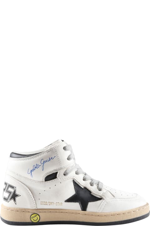 White Sneakers For Boy With Star And Logo