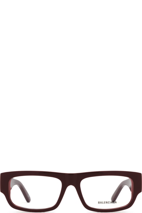 メンズ アイウェア Balenciaga Eyewear Bb0304o Burgundy Glasses