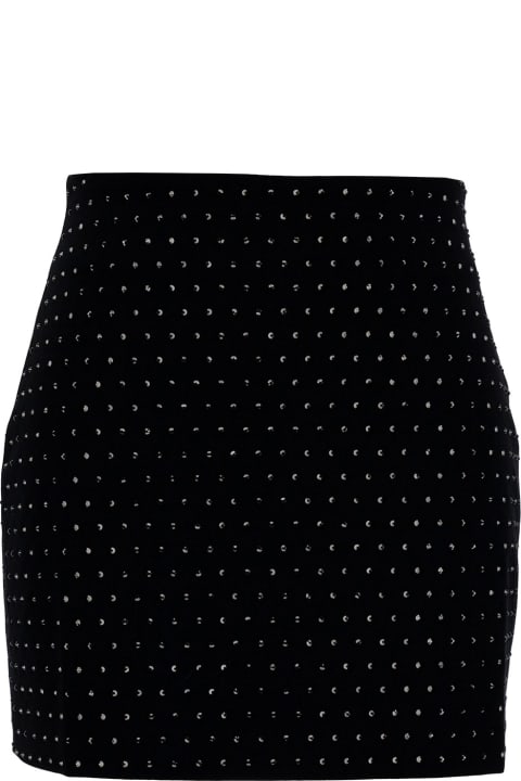 The Andamane Clothing for Women The Andamane 'nerea' Black Mini-skirt With All-over Rhinestone In Polyester Blend Woman