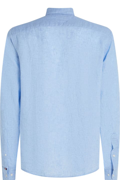 Light Blue Regular Fit Shirt In Linen