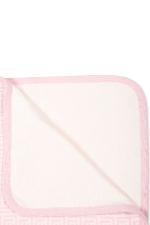 Accessories & Gifts for Baby Boys Balmain Pink Blanket For Baby Girl With Geometric Pattern