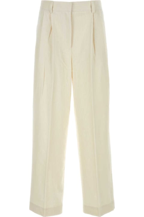 Totême Pants & Shorts for Women Totême Ivory Silk Blend Pant