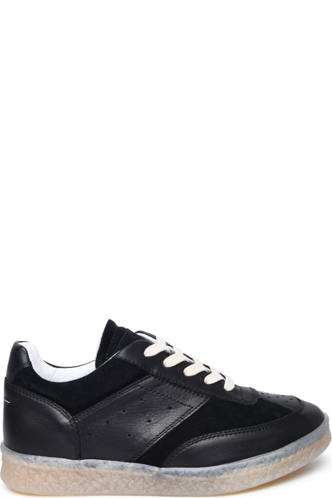 ウィメンズ MM6 Maison Margielaのスニーカー MM6 Maison Margiela Black Leather Sneakers