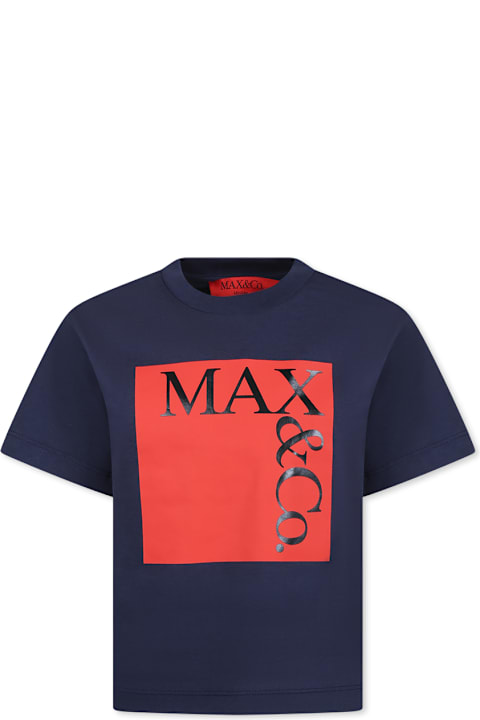 Homeware Max&Co. Blue T-shirt For Girl With Logo