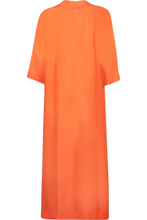 Parosh for Women Parosh Parosh Orange Habotai Midi Dress
