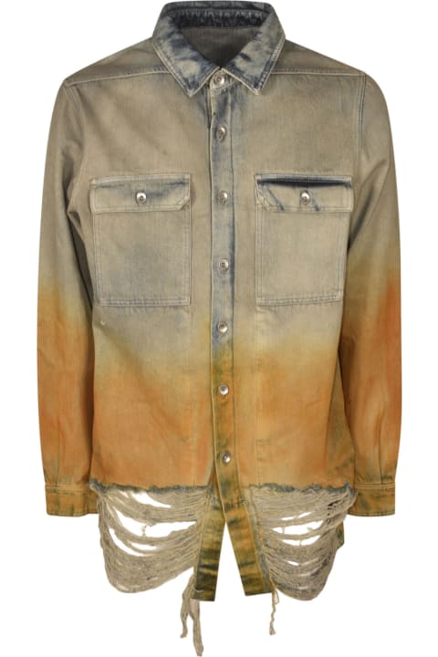Coats & Jackets for Men Rick Owens Vintage Effect Distressed Denim Jacket