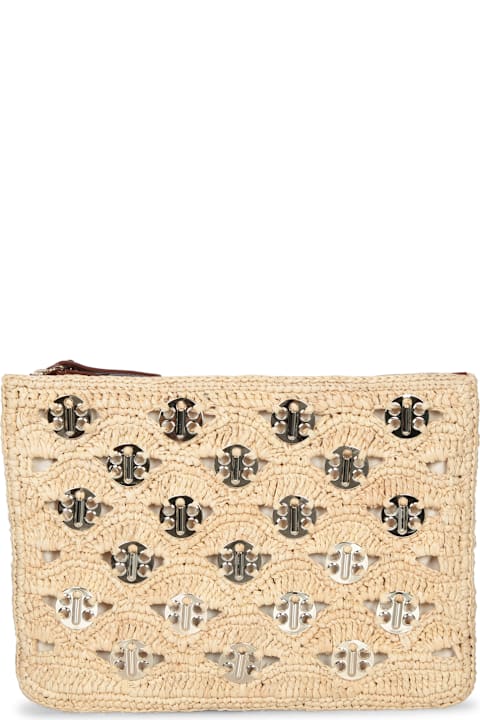 Paco Rabanne Bags for Women Paco Rabanne Gold Raffia Pouch Bag