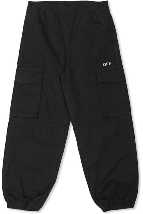 Off-White Bottoms for Girls Off-White Off Stamp Printed Tapered Leg Track Pants