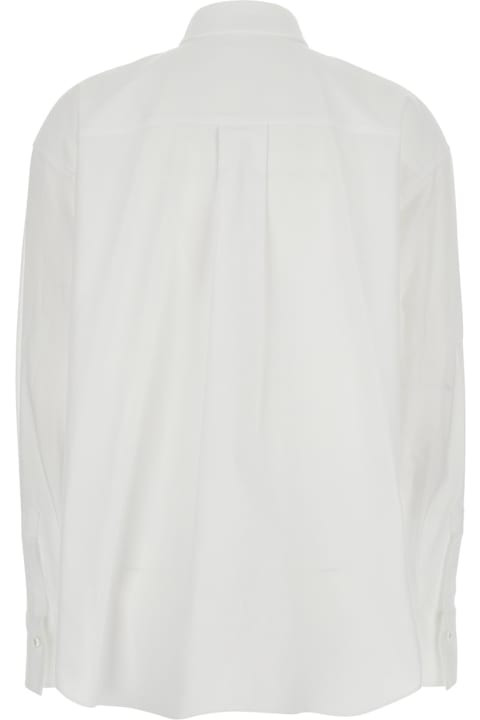 Fashion for Women Brunello Cucinelli White Shirt With Classic Collar And Embroidered Logo On The Chest In Cotton Woman