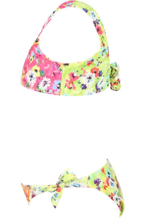 Swimwear for Girls MSGM Multicolor Bikini For Girl With Floral Print