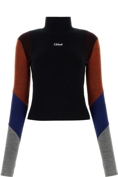 Chloé Sweaters for Women Chloé Black Stretch Wool Blend Sweater