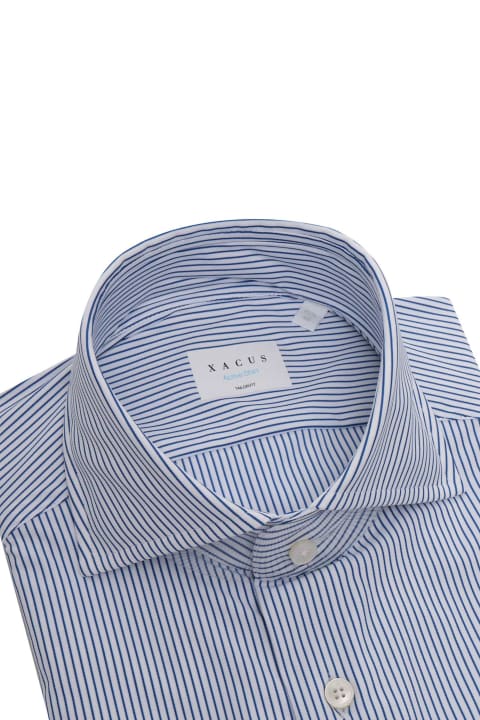 Xacus Clothing for Men Xacus Light Blue Shirt With Stripes