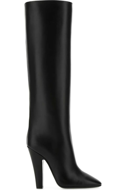 Saint Laurent Boots for Women Saint Laurent Black Nappa Leather 68 Tube Boots