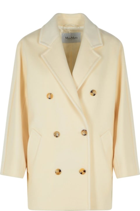 Max Mara for Women Max Mara 'rebus' White Virgin Wool Coat