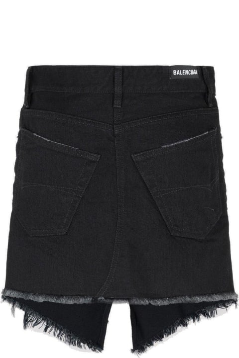 Balenciaga Pants & Shorts for Women Balenciaga Frayed Edge Mini Denim Skirt