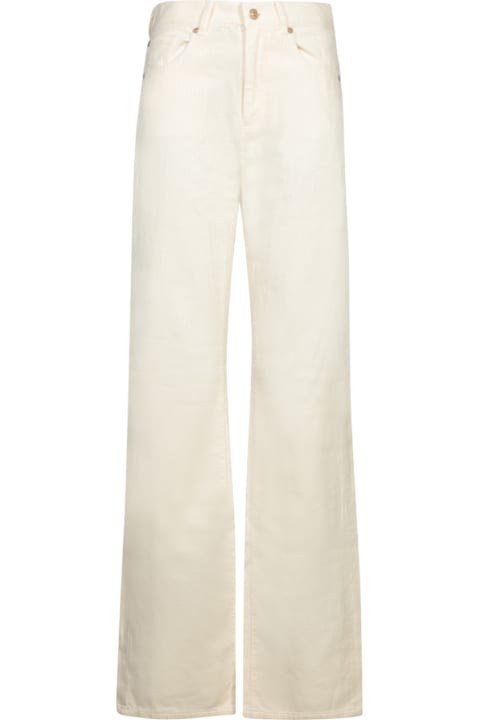 7 For All Mankind Pants & Shorts for Women 7 For All Mankind Tess White Corduroy Trousers