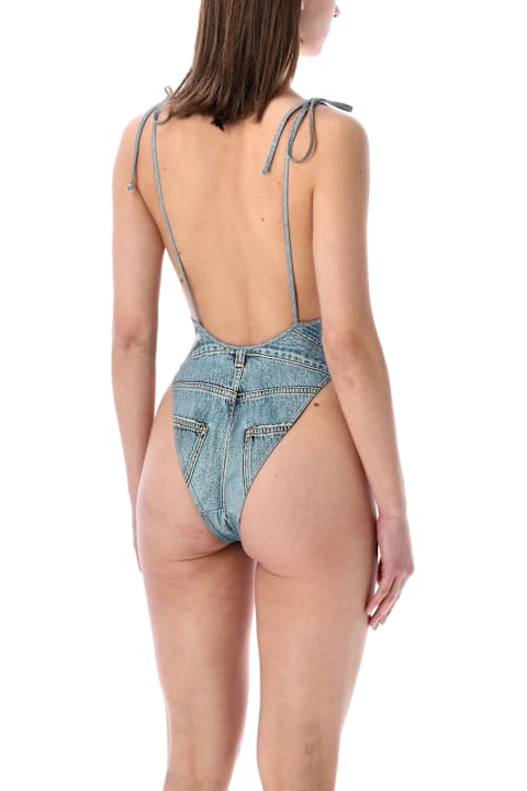 Homeware Diesel Diesel Kinsley-dnm Denim-effect Deep V Swimsuit