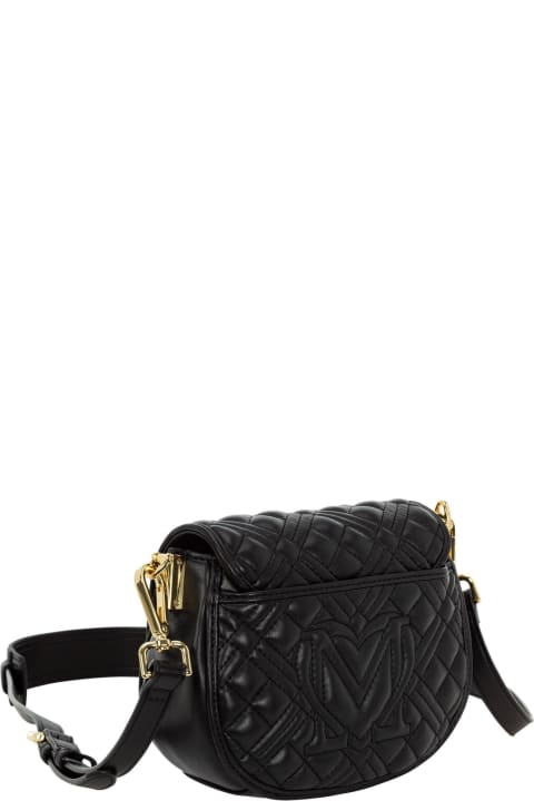 Fashion for Women Moschino Logo Plaque Quilted Crossbody Bag