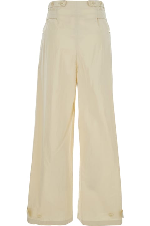 Low Classic for Women Low Classic Beige Pants With Double Belt And Pleated Details In Cotton Blend Woman