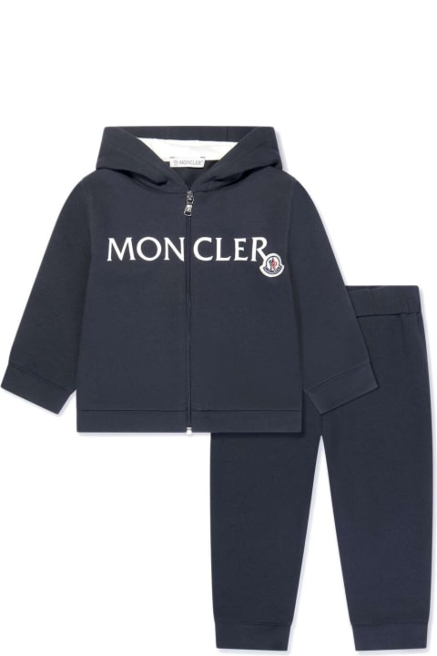 Bodysuits & Sets for Baby Girls Moncler Blue Tracksuit Set With Logo