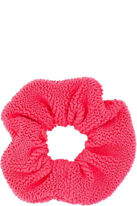 Hair Accessories for Women Hunza G Fluo Pink Fabric Scrunchie