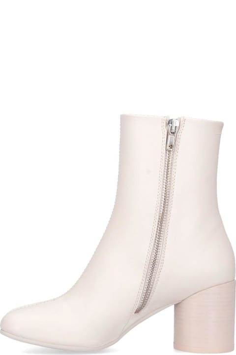 Boots for Women MM6 Maison Margiela 'stitch-out' Leather Ankle Boots