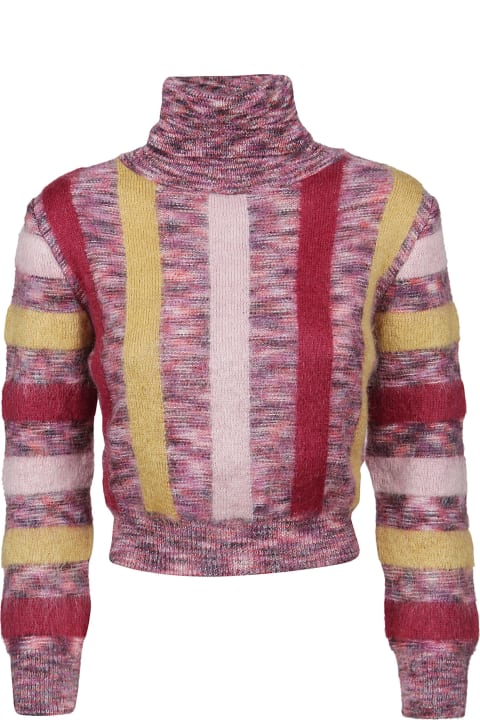 Fashion for Women Dsquared2 Stripe Crop Turtleneck Sweater