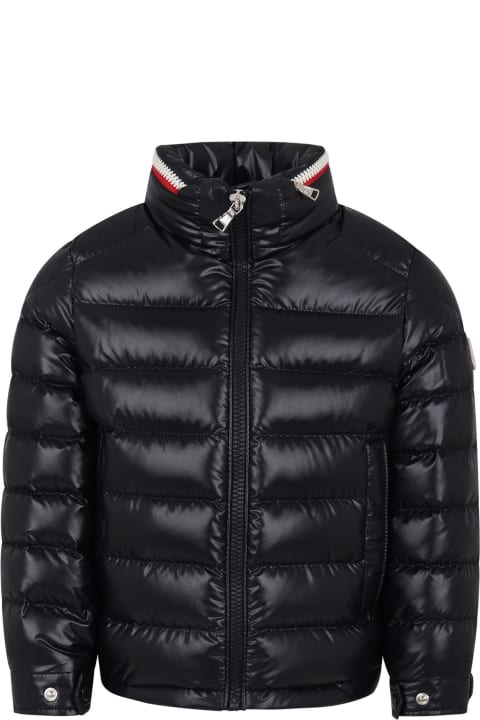 Blue Bourne Down Jacket For Boy With Logo
