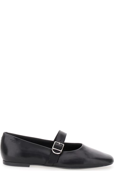 Fashion for Women Vagabond 'jolin' Black Ballet Flats With Strap In Smooth Leather Woman