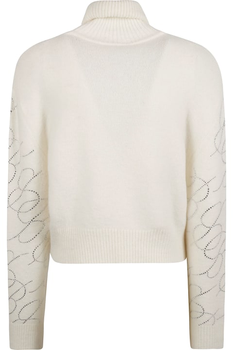 Blumarine for Women Blumarine Roll Neck Embellished Knit Sweater