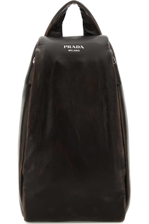 Fashion for Men Prada Dark Brown Nappa Leather Backpack