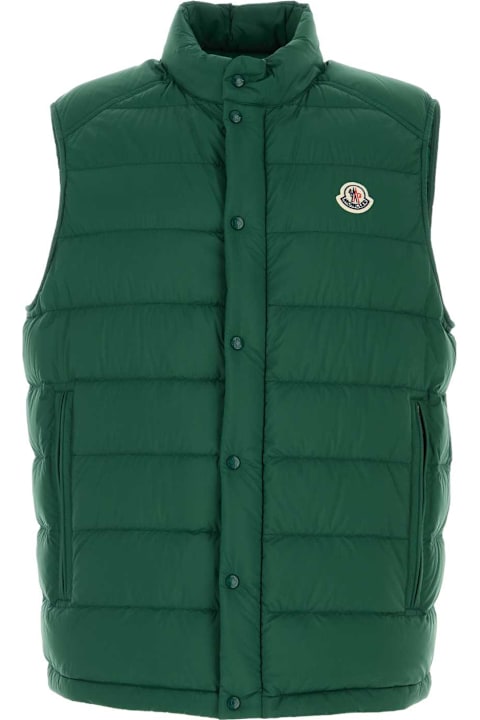Coats & Jackets for Men Moncler Dark Green Nylon Barthe Vest