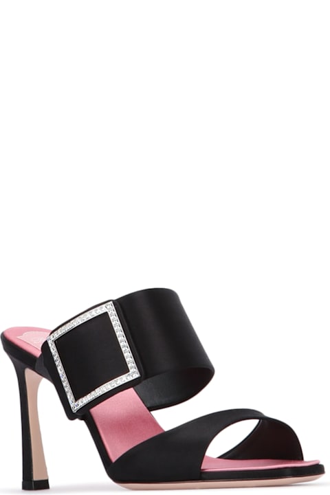 Roger Vivier Trompette Strass Strap Mule 85