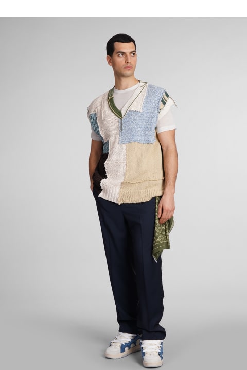 Paura Coats & Jackets for Men Paura Nabil Vest In Multicolor Cotton