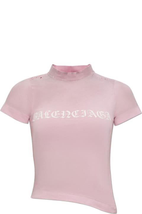 Topwear for Women Balenciaga Gothic Type Shrunk T-shirt