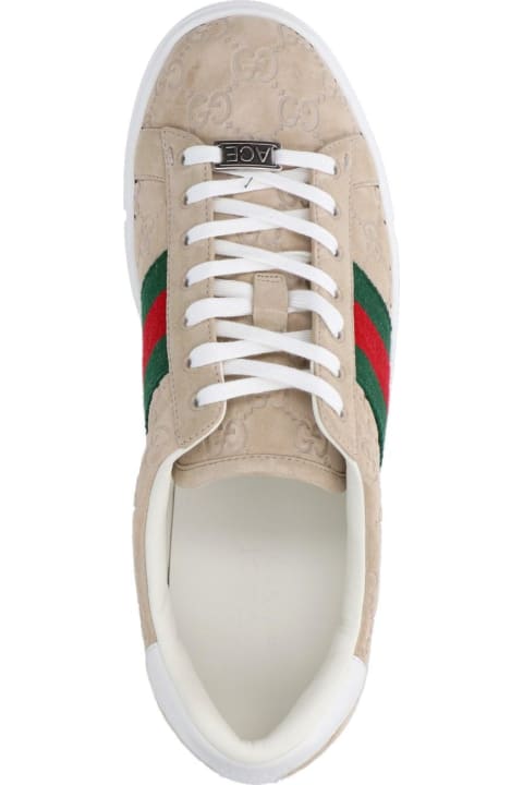 【GUCCI】Ace Web Sneakers/追跡+関税+全国送料込み Gucci Ace Web Stripe leather sneakers Gucci