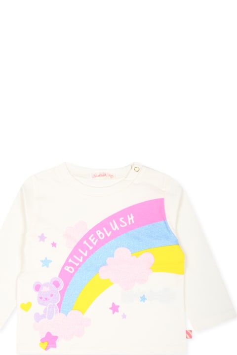 Homeware Billieblush Ivory T-shirt For Baby Girl With Rainbow