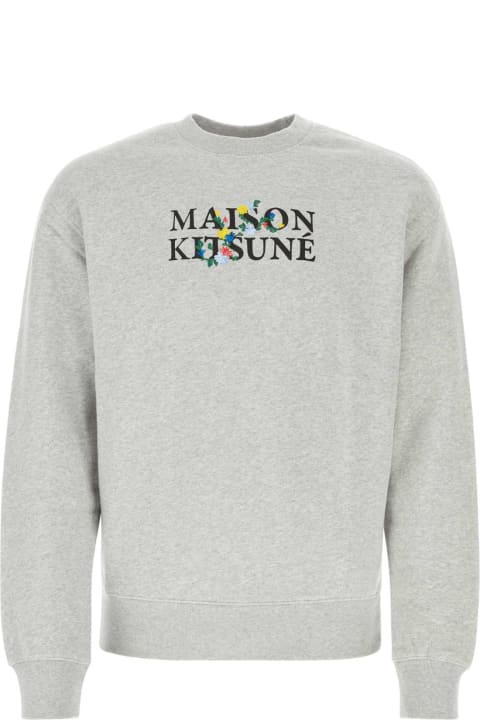 Fleeces & Tracksuits for Men Maison Kitsuné Melange Grey Cotton Sweatshirt