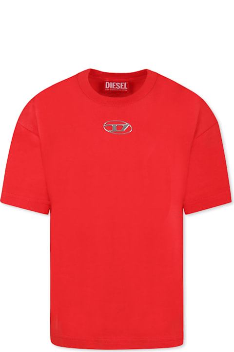 Homeware Diesel Red T-shirt For Boy With Logo