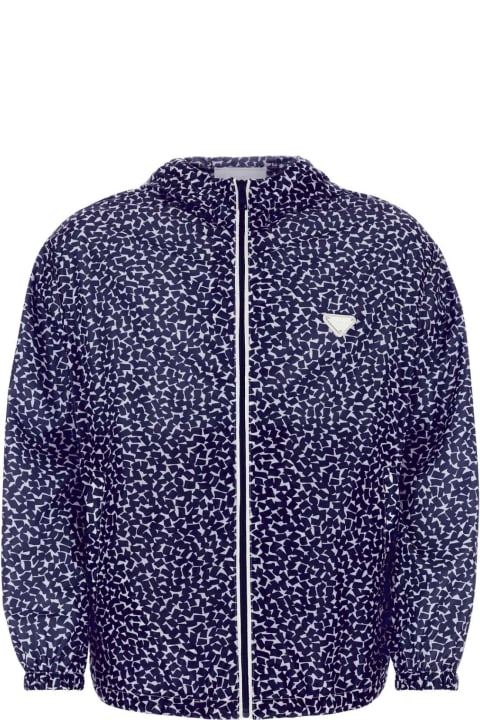 Coats & Jackets for Men Prada Printed Re-nylon Windbreaker