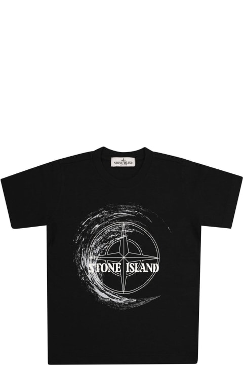 Stone Island Junior for Kids Stone Island Junior Logo Printed Crewneck T-shirt