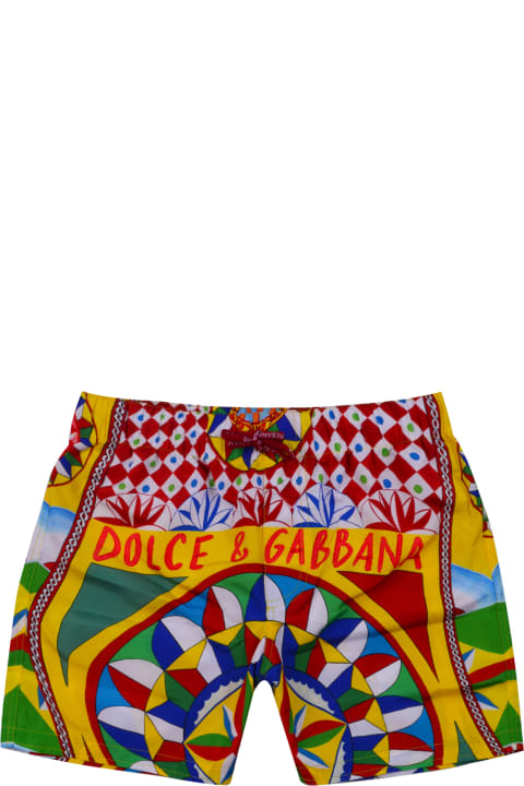 Swim Shorts With Cart Print